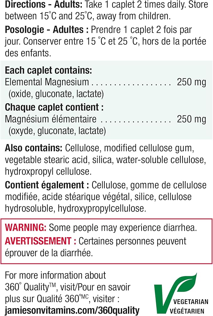 Jamieson Magnesium 250 mg 150 caplets Value Size