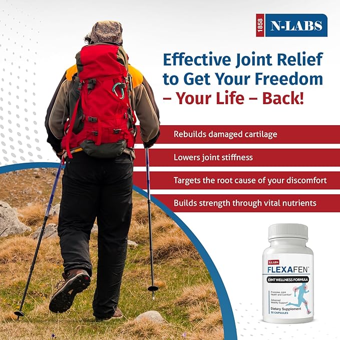 N-Labs Joint Support Bundle – Supports Mobility &amp Flexibility – ExaFlex &amp Flexafen for Joint Comfort &amp Strength – 60 Capsules 30 Capsules