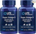 Life Extension Super Omega-3 EPA/DHA Fish Oil Sesame Lignans &amp Olive Extract – Heart Brain Inflammation Health Support Gluten-Free Easy to Swallow Non-GMO 240 Softgels (Pack of 2)