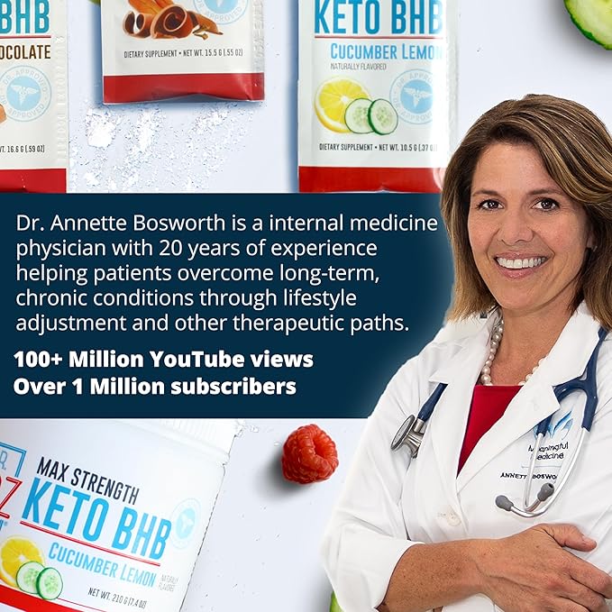 Dr. Boz - Keto BHB Powder - Mexican Chocolate Spice 20 Servings - Ketones Drink - Energy &amp Reduced Cravings - Max Strength Dietary Supplement - Quality Tested - Made in The USA - 10.9oz (310g)