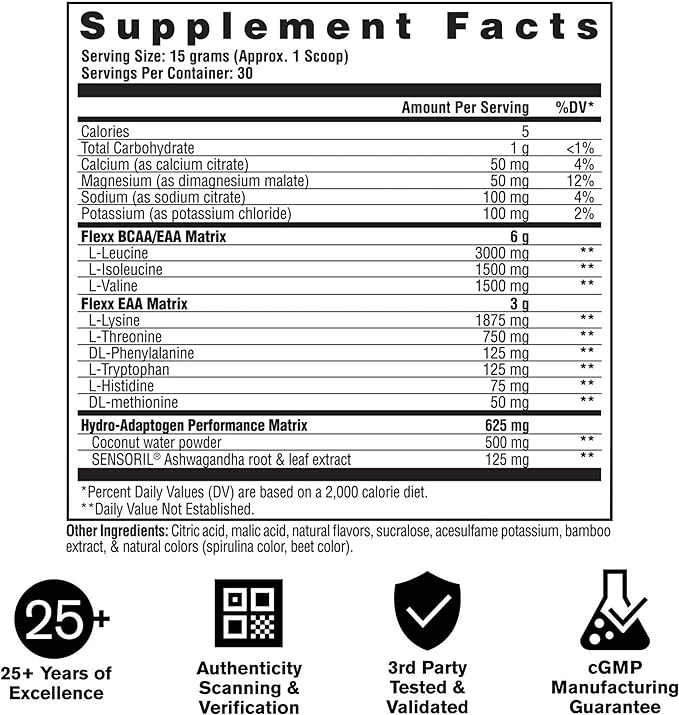 GAT SPORT FLEXX EAAs – New &amp Improved 9g EAAs + Ashwagandha | Muscle Recovery &amp Hydration | 3rd Party Tested | 30 Servings (Grape Cotton Candy)