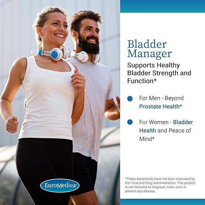 EuroMedica Bladder Manager - Bladder Support Supplement - Dietary Supplement with Angelica Leaf Extract - Vegan Capsules to Aid Urinary Tract Function &amp Health - 30 Capsules