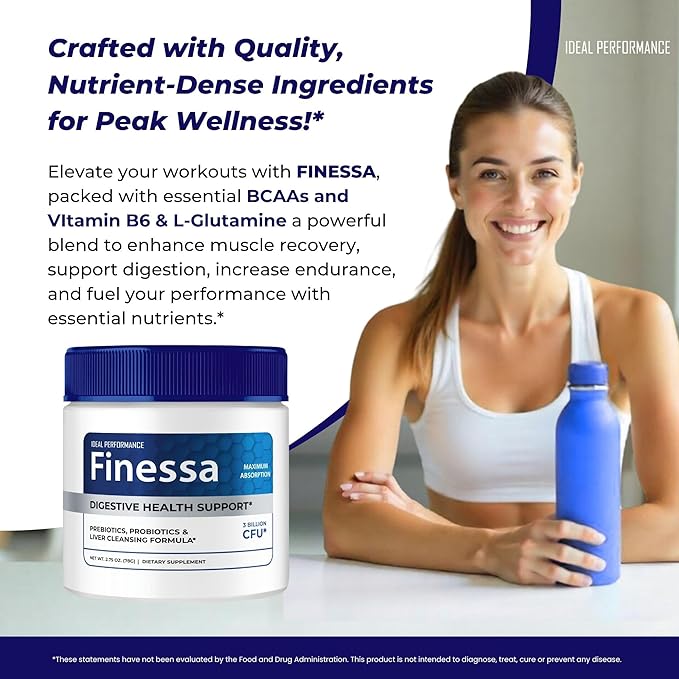 Finessa Digestive Health Support Powder Official Finessa Constipation Supplement - Maximum Strength All Natural Overall Health and Wellness Support Advanced Formula Finesse Powder Reviews (1 Pack)