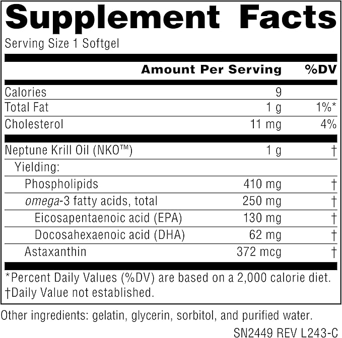 Source Naturals NKO Neptune Krill Oil Supports Heart Health and Cell Membrane Integrity* 1000 mg - 60 SoftGels