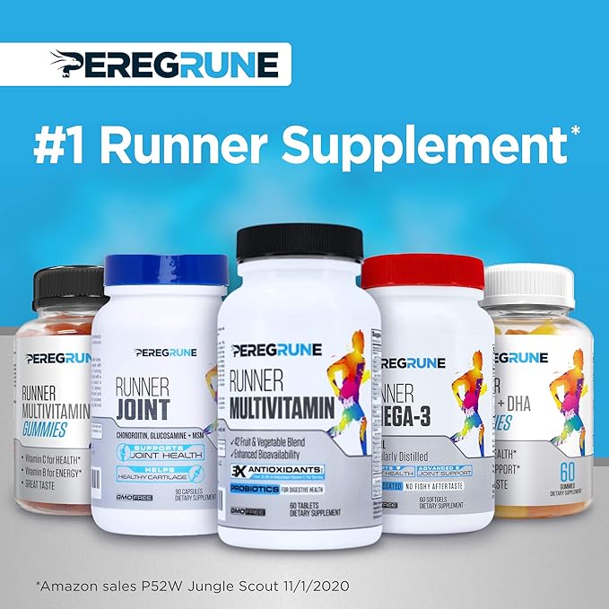 Runner Multivitamin Gummies - Daily Vitamin for Running with Vitamins A C D E and B Complex – 50% Less Sugar – Antioxidants Recovery Endurance and Energy Gummy – Running Supplement