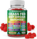 Sugar Free Grass-Fed Beef Organ Supplement Gummies with HMB L-Leucine Vitamin A B12 C D3 Supports Muscle Growth Cognitive Function Energy Detoxification Desiccated Pasture Raised Grain Free