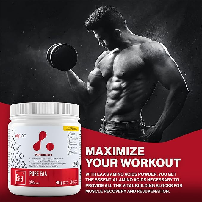 ATP LAB - Pure EAA Powder 300g (Pineapple Coconut Flavour) - EAA Supplement - Essential Amino Acid Powder - Building Muscle Recovery