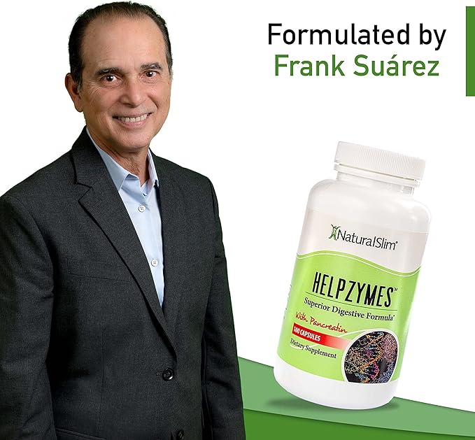NaturalSlim Digestive Enzymes for Women &amp Men - Helpzymes Essential Enzymes for Digestion Gut Health Gas Bloating Relief with Bromelain Ox Bile Pancreatin. &amp Betaine HCL - 100 Capsules 3 P