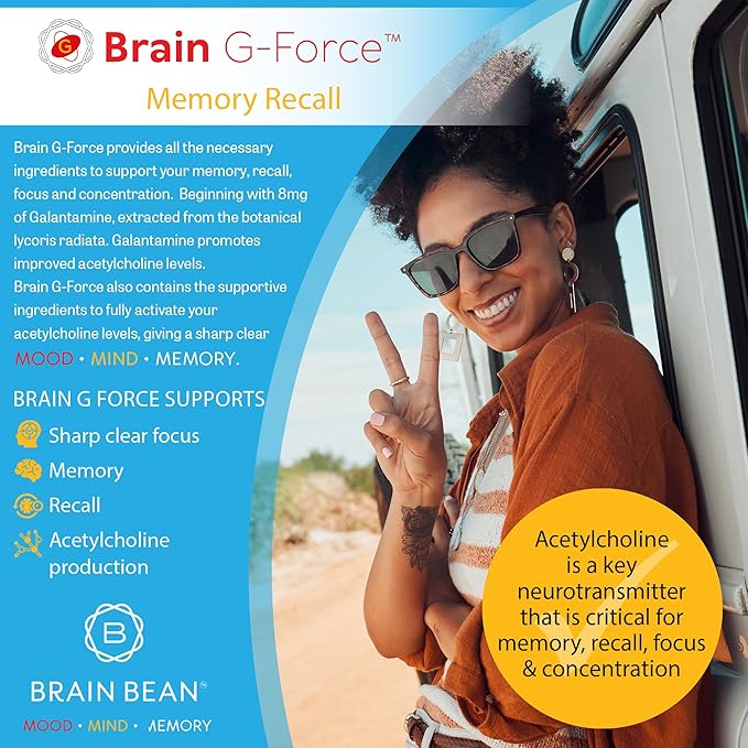 Brain G-Force | for Optimal Brain Function | with Galantamine R-Lipoic Acid A-GPC and Benfotiamine | 45 Servings