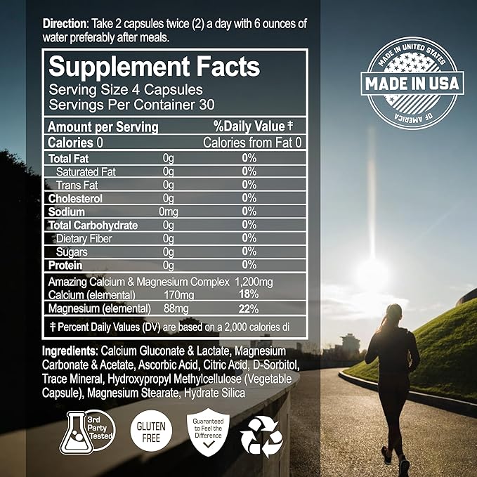 NANOWELL Sean Lee's iBone Cal Mag 120 Vegetable Capsules X 2 Bottles for 2 Months - Bone Health Calcium Supplement (240 Count)