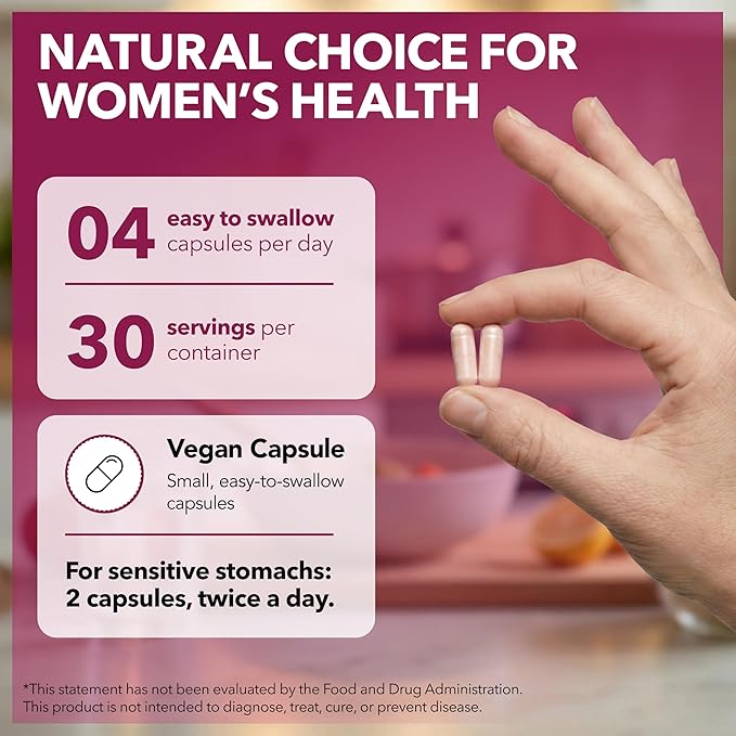 Intimate Rose Myo-Inositol &amp D-Chiro Inositol Supplement with Folate and Vitamin D - Support Hormonal Balance Regular Cycles and Ovarian Health - 30-Day Supply - 40:1 Ratio Capsules