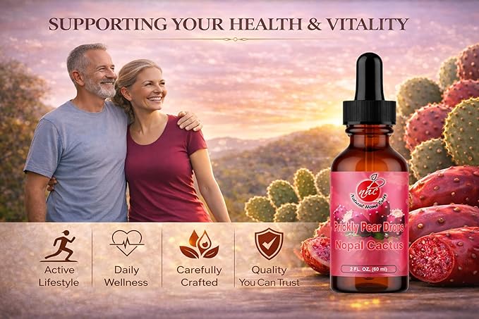 Prickly Pear Drops Concentrated Nopal Cactus Fruit Liquid Supplement with Vitamin B12 Antioxidants Betalains Vitamins &amp Trace Minerals 2 Fl Oz (Pack of 1)