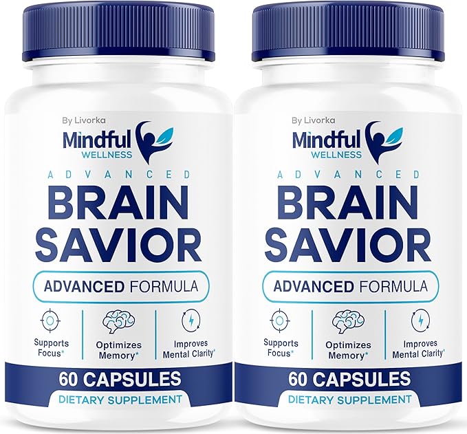 (2 Pack) Mindful Wellness Advanced Brain Savior Capsules Official Mindful Wellness Supplement Pills Mindful Wellness Support Capsules Premium Formula - All Natural Pills 120 Capsules for 2 Months