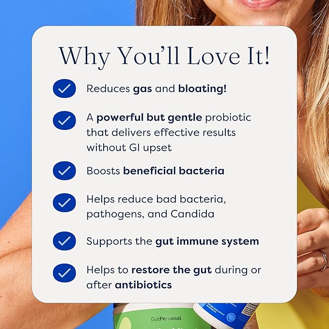 GutPersonal The Booster Targeted Probiotic for Gut Health: Support The Immune System with 5 Billion CFU Saccharomyces Boulardii Capsules 30 Servings
