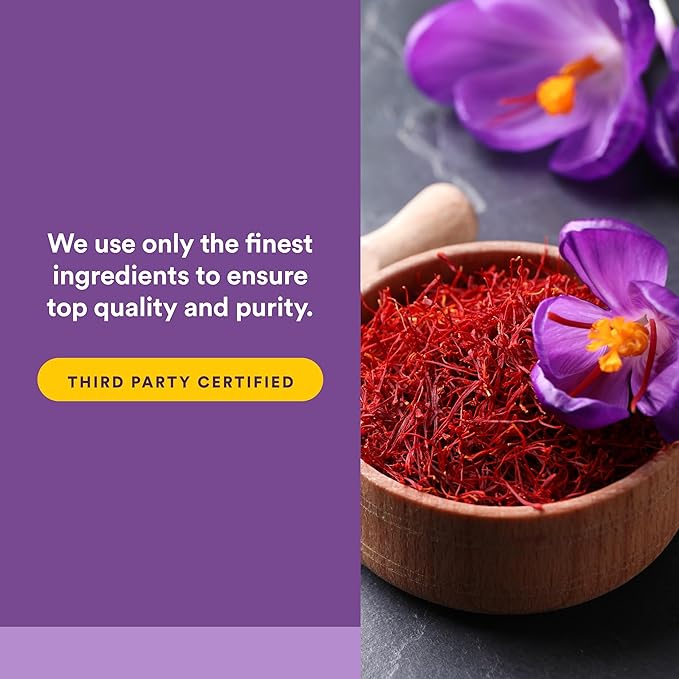 Natural Factors 100% Pure Saffron Extract - Supports Restful Sleep &amp Calm Outlook - Natural Herbal Supplement for Relaxation Support - 30 Vegetarian Capsules (30 Servings)