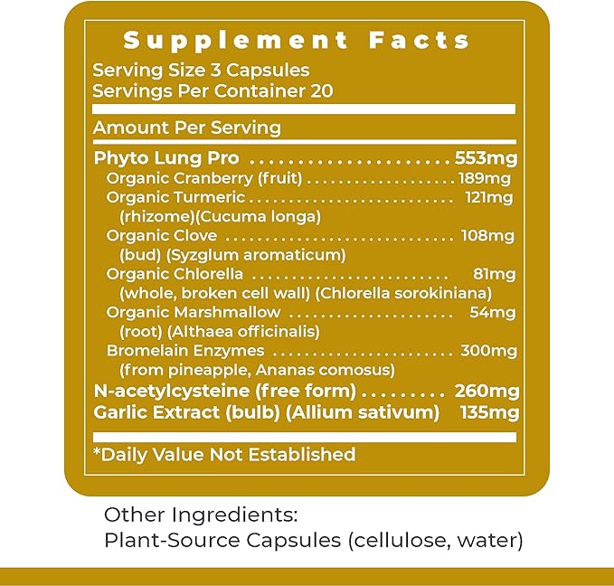 Premier Research Labs PneumoVen - Lung Support Supplement w/Bromelain &amp NAC Lung Health Support Vitamins Lung Cleanse - 60 Capsules