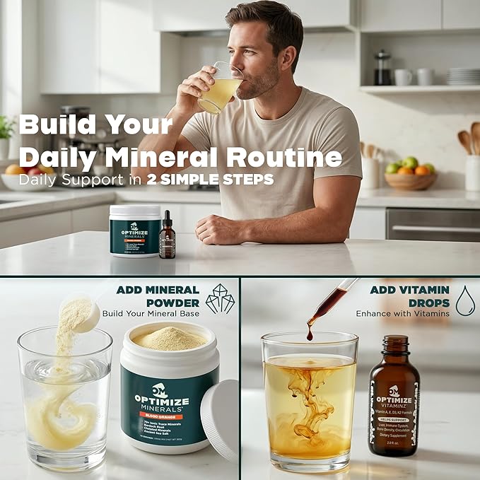 Optimize Minerals Vitaminz and Orange Minerals Bundle | All in-One Supplement Pack Ionic Trace Mineral Blend Electrolyte and Micronutrient Support
