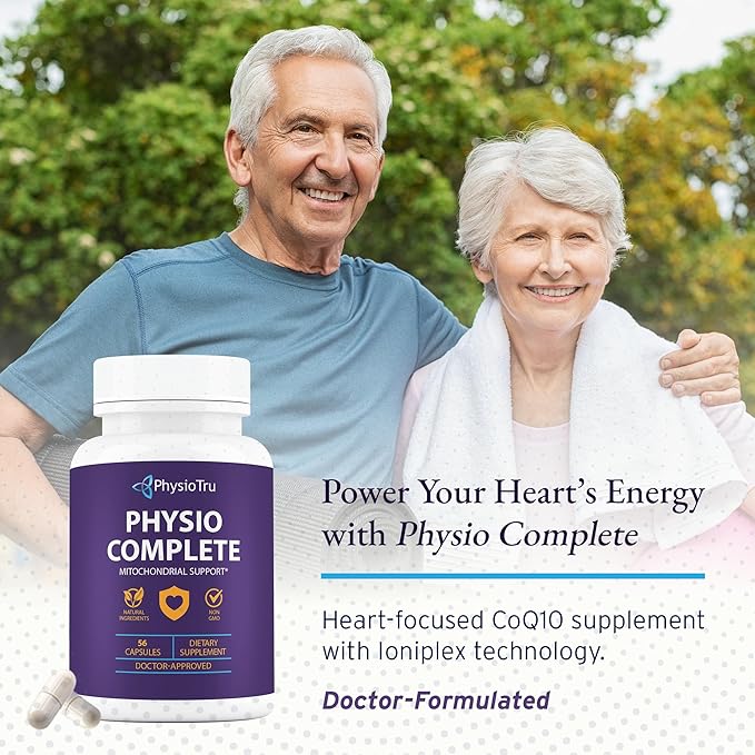 PhysioTru Physio Complete CoQ10 Supplement - Superior Nutrient Absorption Antioxidant &amp Energy Support - Coenzyme Q10 Ubiquinone with Fulvic Acid Magnesium Taurate &amp Reishi Extract - 1 Pack