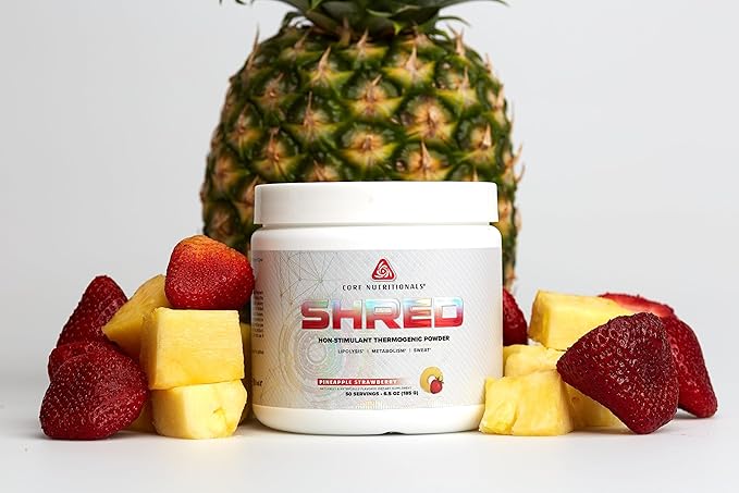 Core Nutritionals Platinum Shred Non-Stimulant Fat Burning Thermogenic Powder with 1G Acetyl-L-Carnitine 50 Servings (Pineapple Strawberry)