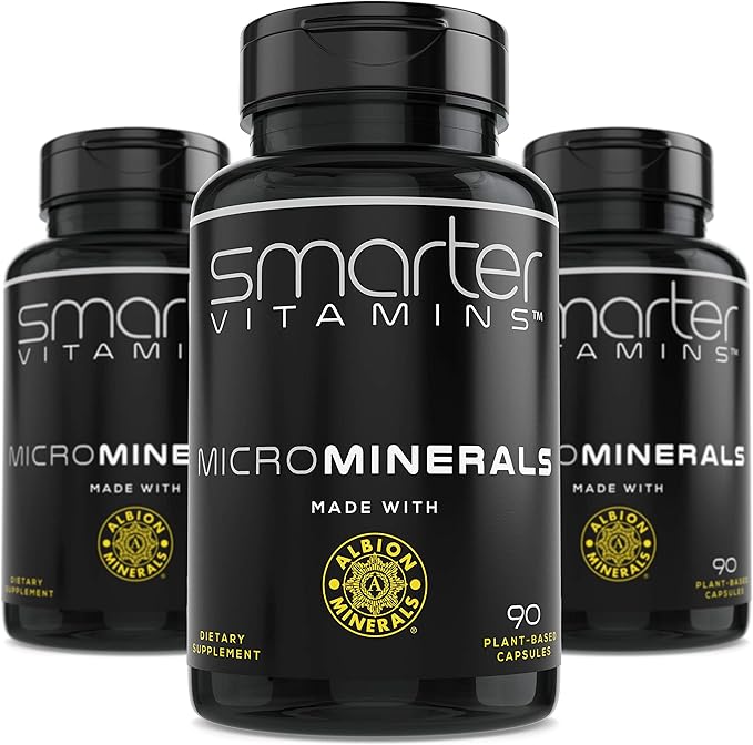 (3 Bottles) 15mg Zinc Glycinate from Albion® 6 Essential Trace Bisglycinate Minerals Manganese Boron Chromium Selenium Molybdenum Supplement 90 Plant-Based Vegan Capsules