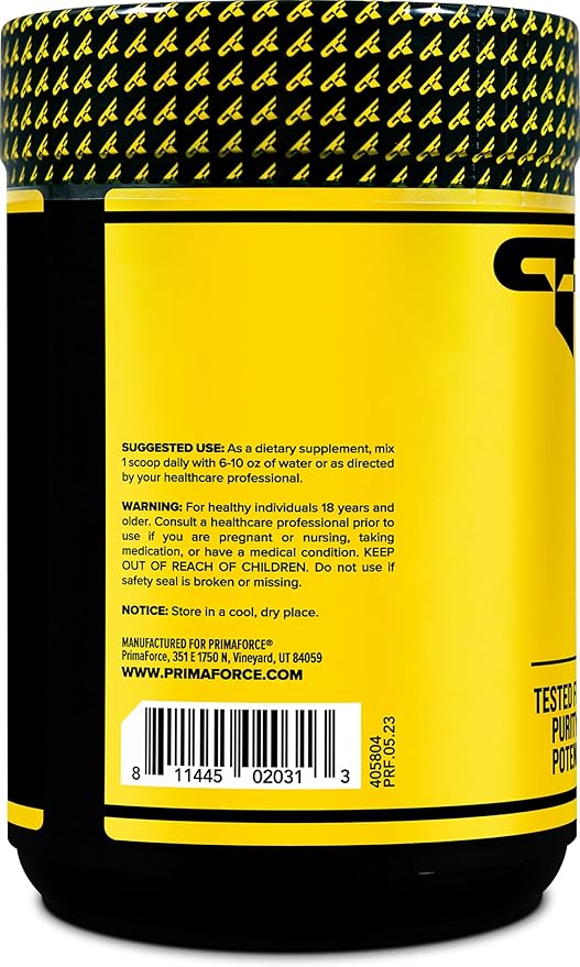 Primaforce L-Glutamine Powder 500 Grams (1.1 LBS) Unflavored - Pure L-Glutamine Powder 5g per Serving GMO-Free Gluten-Free 100 Servings