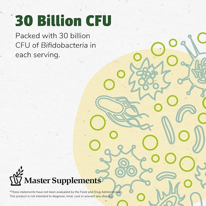 Master Supplements TruBifido - 30 Capsules - Powerful Probiotic for Colon Health &amp Energy - Immune Booster Supports Regularity - Gluten Free - 30 Servings