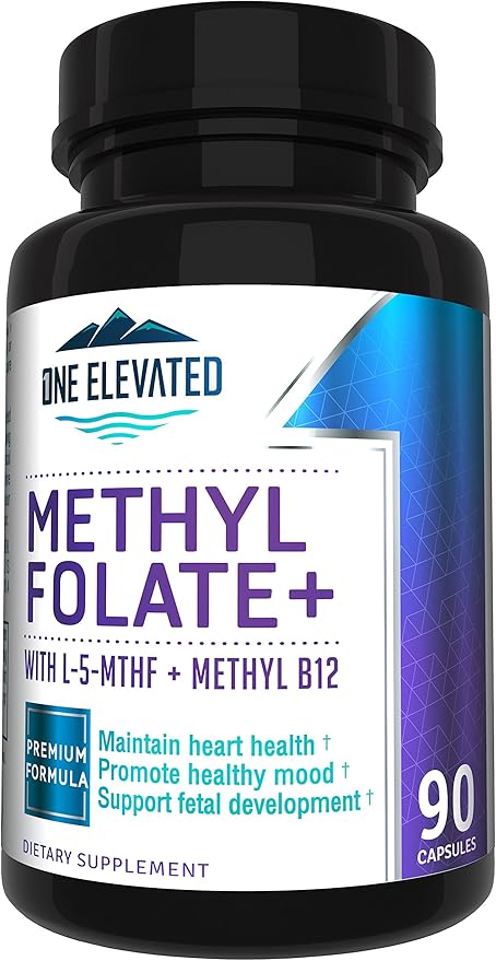 Double Strength &amp Most Bioactive Methyl Folate! Uniquely Formulated with Highest Pharmaceutical Grade Methylcobalamin (B12) Niacin B1 B2 B6. Works Synergistically for Max Results-3 Month Supply