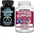 Thyroid Support Supplement 120 Capsules - with - Lung Cleanse Detox 60 Day Cleanse - Supports