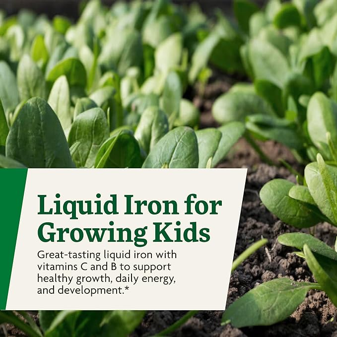 Salus Floradix Iron Kids - Liquid Iron &amp Vitamin Formula - Children's Supplement with C &amp B Vitamins - Vegan - Raspberry-Vanilla Flavor - 8.5 fl oz