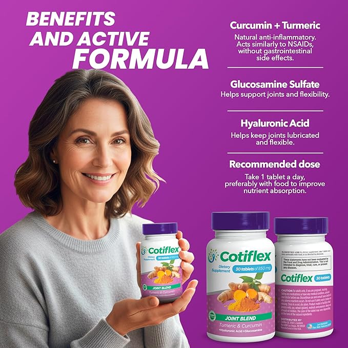 Dietary supplement for joints | 3 Pack | With hyaluronic acid turmeric glucosamine sulfate and magnesium oxide | Promotes joint mobility lubrication and flexibility | 30 capsules of 850 mg each