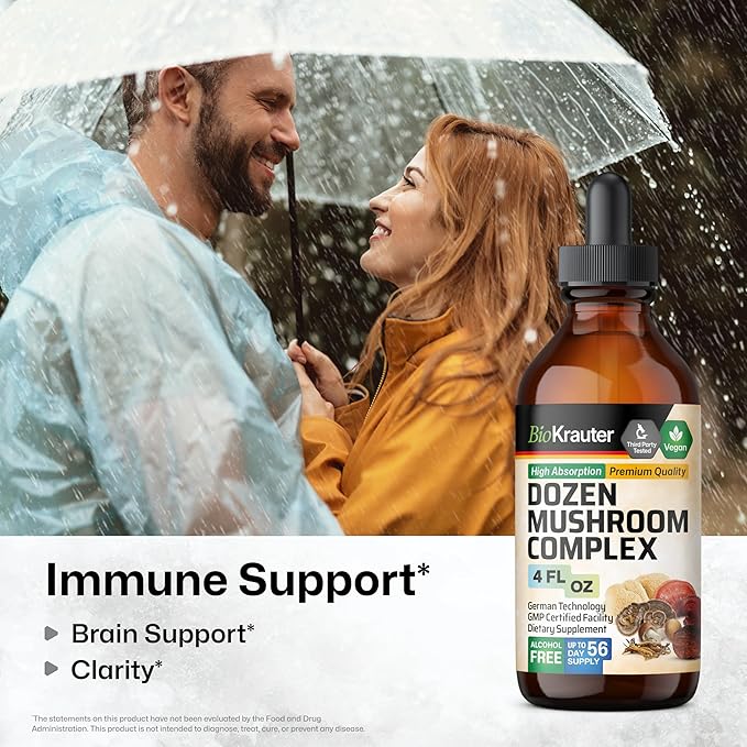 BIO KRAUTER Adrenal Support Tincture 4 Fl. Oz. &amp Dozen Mushroom Tincture 4 Fl. Oz.