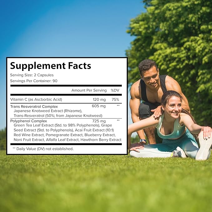 Pure O Elements Resveratrol 1450mg Extra Strength Formula to Promote Better Skin and Immunity with Green Tea Grape Seed ExtRed Wine Extract and Others 90 Days Supply