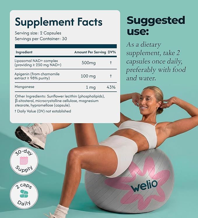 Liposomal NAD Supplement 601mg | Third-Party Tested High Purity NAD+ | Anti-Aging &amp Cellular Health | NMN Supplement Alternative | Advanced NAD+ Supplement for Women &amp Men – 60 Capsules