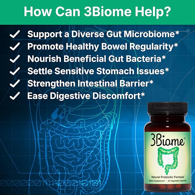 3Biome - Natural Probiotic Supplement - Non-GMO Vegan Gluten-Free