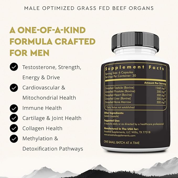 Ancestral Supplements FEM &amp Mofo Bundle – His &amp Hers Grass Fed Organ Supplements – Supports Hormone Balance Energy Vitality &amp Wellness – Pasture Raised Beef Organ Multivitamin for Men &a