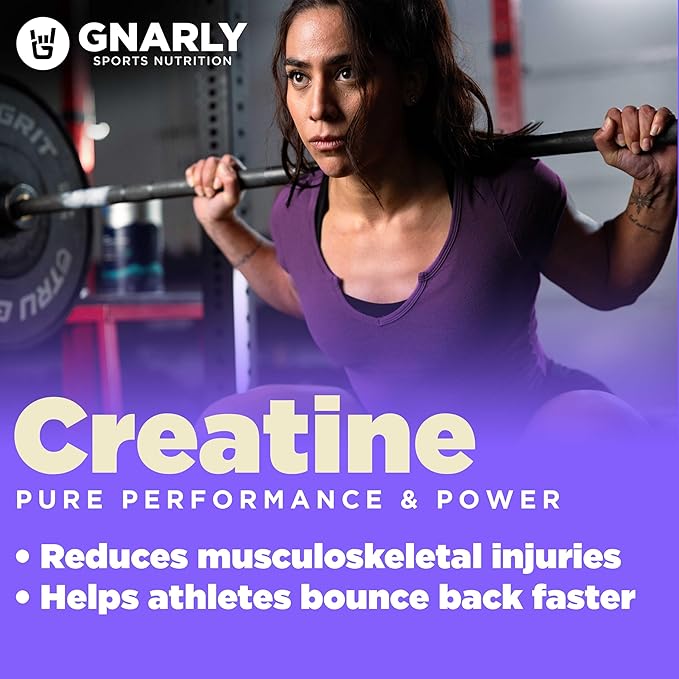 Gnarly Nutrition Creatine Powder – Creapure Vegan Creatine Supplement – NSF Sport Certified Optimized Recovery – Sports Nutrition – 5g Creatine Monohydrate – Unflavored 15.87 oz