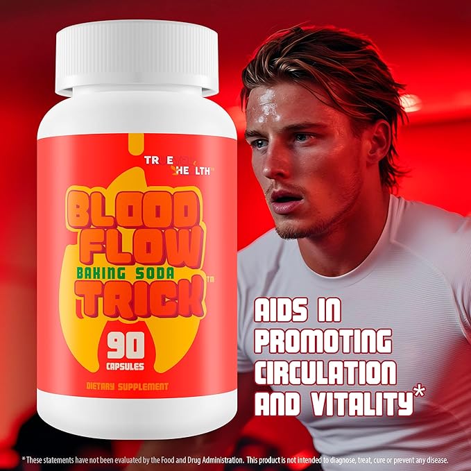 Baking Soda Trick for Men - Our Best Blood Flow Pills - Male Circulation Supplement for Advanced Blood Flow Care - Natural Circulation Supplements - Blood Circulation Supplements for Men