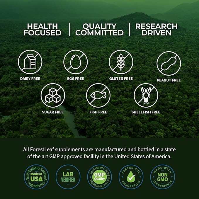 ForestLeaf Beef Organ Supplement - Grass Fed &amp Pasture Raised - Total Body Wellness &amp Performance Organ Complex with 3000mg of Desiccated Beef Liver Heart Kidney Pancreas Spleen (180 Caps