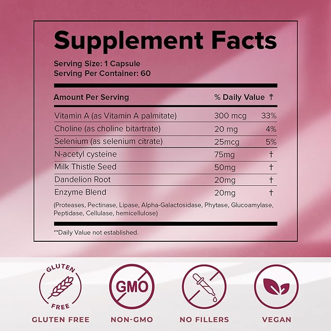 Dr. Liz Cruz Love Thy Liver - Liver Cleanse Detox &amp Repair Liver Supplements with Enzymes Herbs &amp Nutritive Ingredients Liver Health Supplement in Veggie Capsules 60 Counts