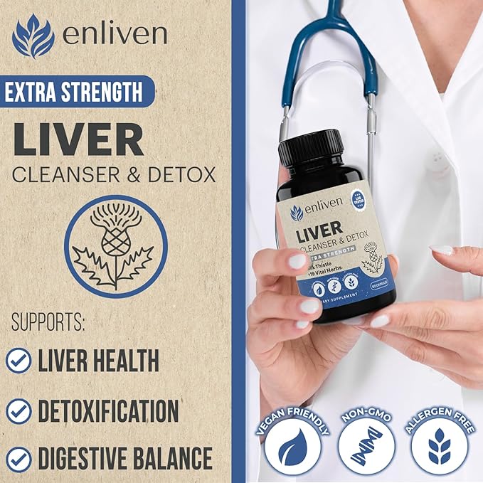 Tinnitus &amp Liver Support Supplement | Formula for Ringing Ears Focus Detox &amp Digestion | Bioflavonoids Milk Thistle &amp B12| Supports Auditory &amp Liver Health | 60 Capsules flavonoid E
