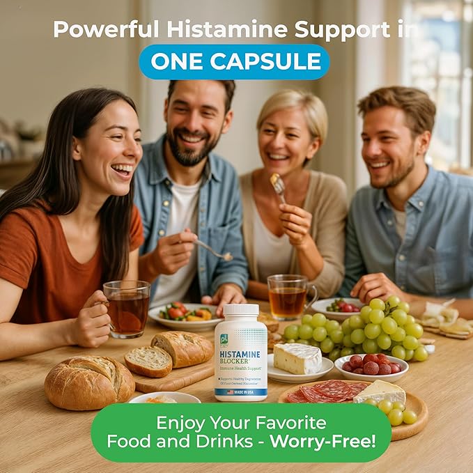 DAO Supplements Histamine Blocker – Advanced DAO Enzyme Formula and Vitamin C for Histamine Digest &amp Intolerance Support – Diamine Oxidase DAO Supplement 30 Capsules