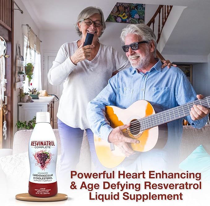 – 32 Fl. Oz. Liquid Resveratrol Supplement Promotes Healthy Aging Heart Health &amp Energy Levels – Advanced Liquid Cardiovascular &amp Cholesterol Support Formula