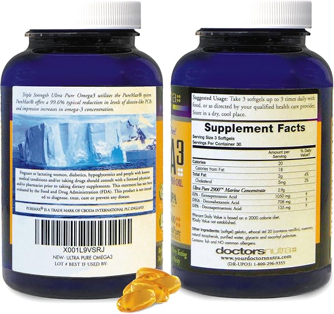 (Pack of 2) Wild Omega 3 Fish Oil DPA Supplement 2900 Milligrams EPA-DPA-DHA SoftGels
