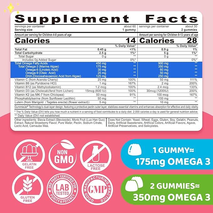 Omega 3 Gummies for Kids &amp Magnesium Citrate Gummies