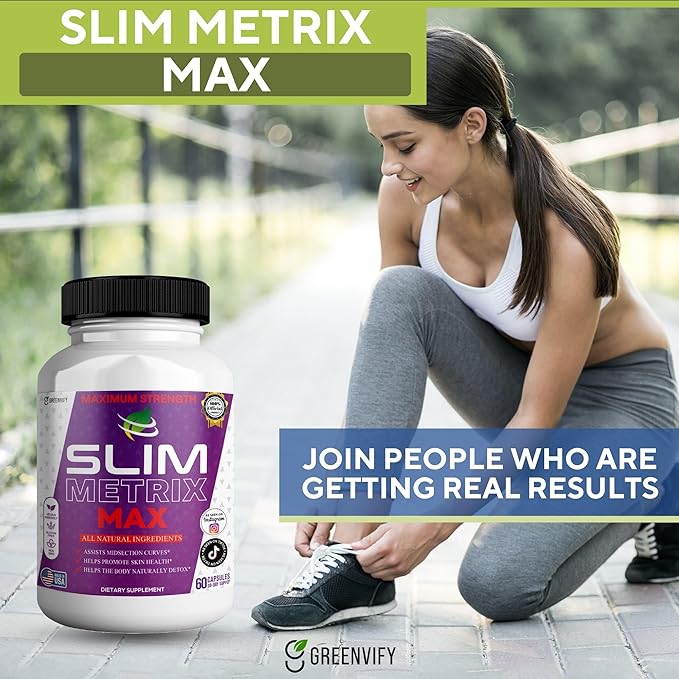 Slim Metrix Maximum Strength Dietary Supplement 60 Capsules Natural Ingredients for Midsection Support Skin Health Detox Vegan Gluten Free Non-GMO (5)
