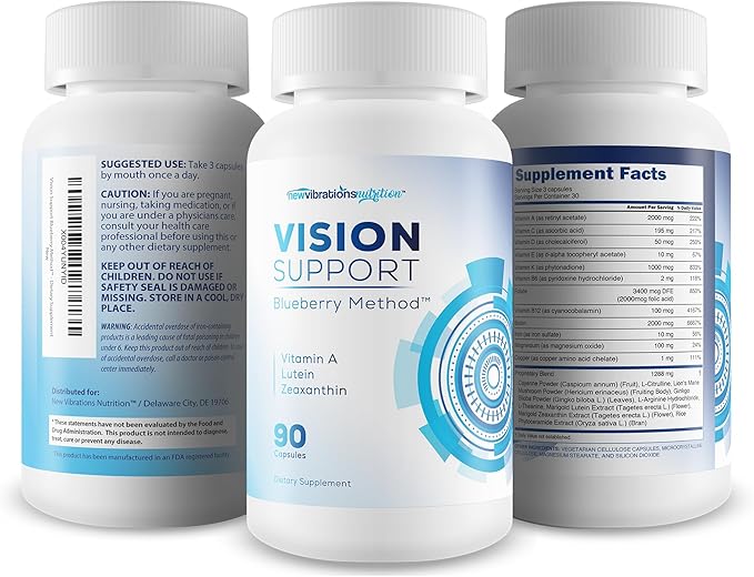 Vision Support Blueberry Method - Our Best Eye Vision Supplement - Lutein Zeaxanthin &amp Vitamin A Supplement For Eyes - Healthy Eyes Vitamins Lutein And Zeaxanthin Berry Trick - Operation Clearview