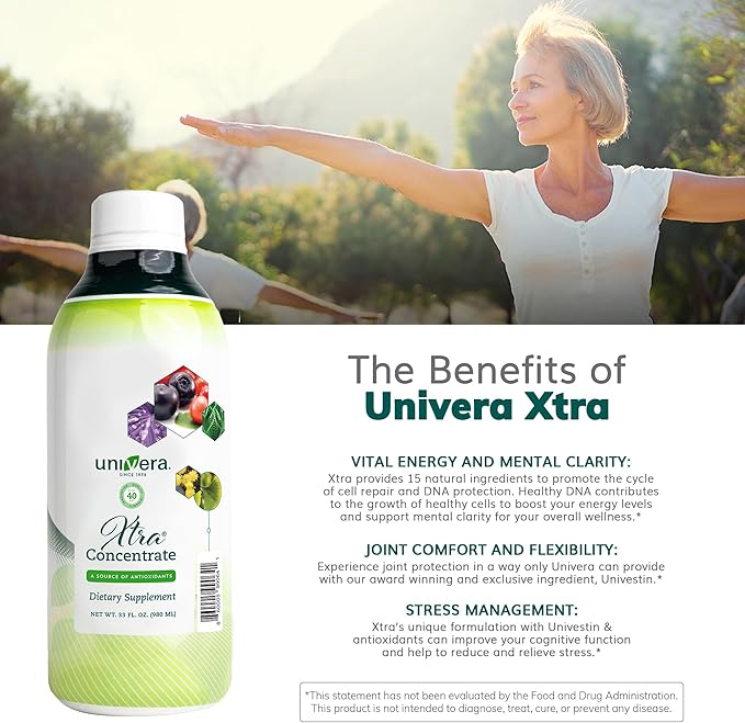 Xtra Concentrate Vitamin B Complex Vital Energy 15 All-Natural Ingredients Supports Stress Management and Joint Health Enhanced Antioxidant Protection Liquid 30-Day Supply 33oz Bottle