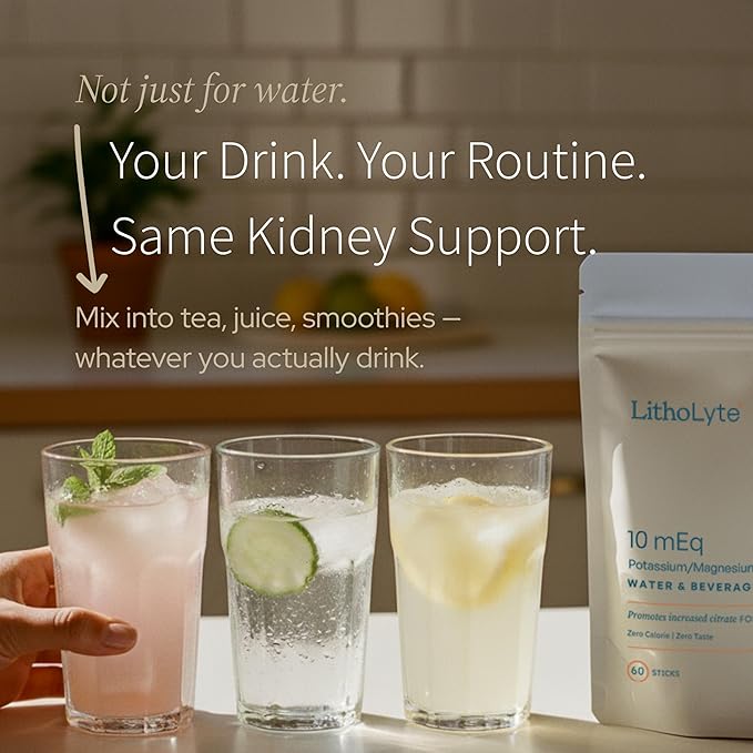 10mEq | Water &amp Beverage Enhancer for Kidney Health | Citrate &amp Electrolytes for Kidney Protection | Science-Based Support Beyond Cleanse Detox or Stone Dissolver Supplements | 120 Sticks