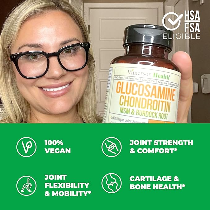 Vegan Glucosamine Chondroitin MSM Joint Support Supplement &amp Complete Multivitamin for Men
