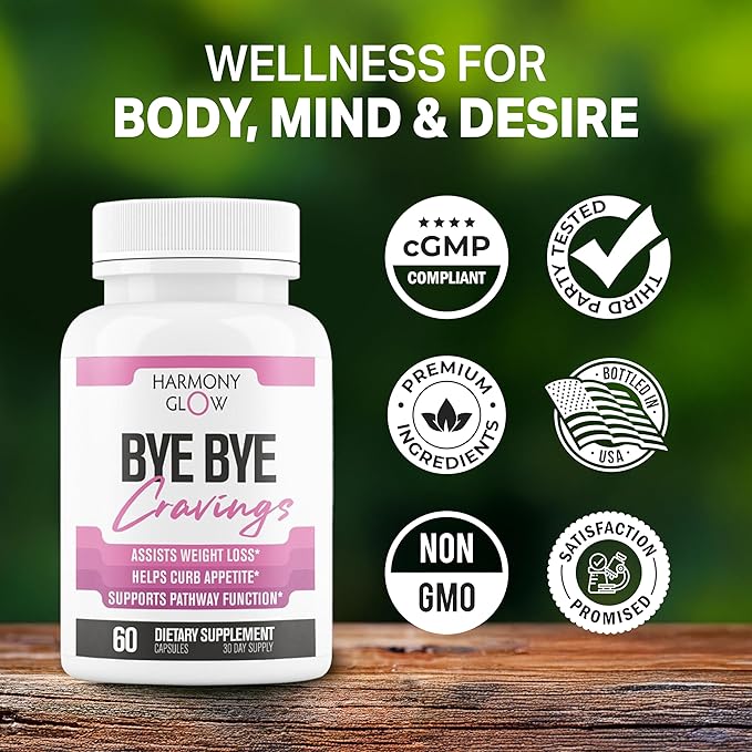 ByeBye Cravings Appetite Suppressant - Supports GLP-1 Pathway Function Weight Loss Pills for Women &amp Fat Burner + Appetite Suppressant | 3rd Party Tested Supplement - 60 Capsules to Lose Weight